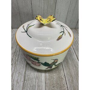 Vintage The Haldon Group Trinket Dish Covered Butterfly Top Handle 1983 Japan
